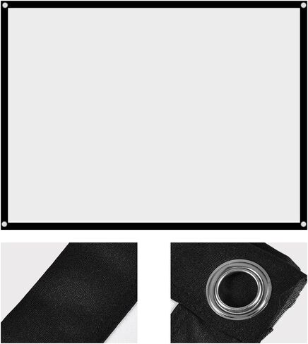 Zopsc Portable Projector Screen 60-100 Inch Portable Foldable Non-Crease White Projector Curtain Projection Screen 4:3for Outdoor Camping Movie Open-air Cinema(84 inch) in Saudi Arabia