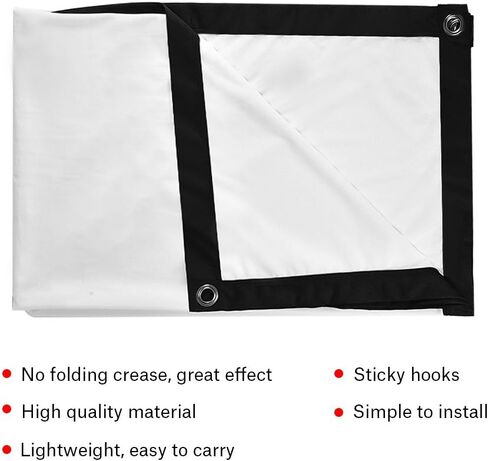 Zopsc Portable Projector Screen 60-100 Inch Portable Foldable Non-Crease White Projector Curtain Projection Screen 4:3for Outdoor Camping Movie Open-air Cinema(84 inch) in Saudi Arabia