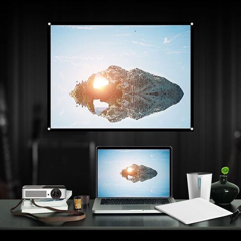 Zopsc Portable Projector Screen 60-100 Inch Portable Foldable Non-Crease White Projector Curtain Projection Screen 4:3for Outdoor Camping Movie Open-air Cinema(84 inch) in Saudi Arabia