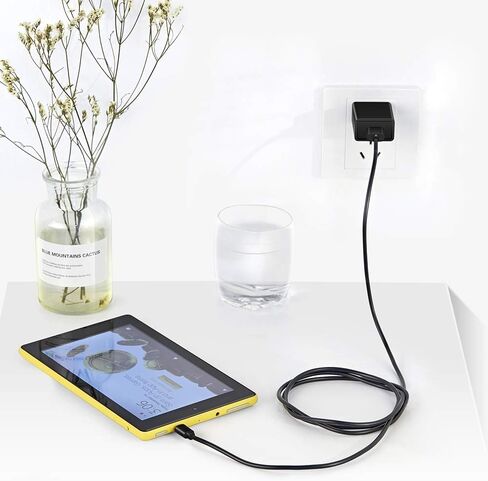 شاحن سريع لجميع أجهزة Kindle Fire اللوحية مع كابل USB من النوع C وMicro USB بطول 6.6 قدم متوافق مع قارئ Kindle الإلكتروني، وPaperwhite، وOasis، وVoyage، وKindle Kids Edition (مدرج في قائمة UL) in Kuwait