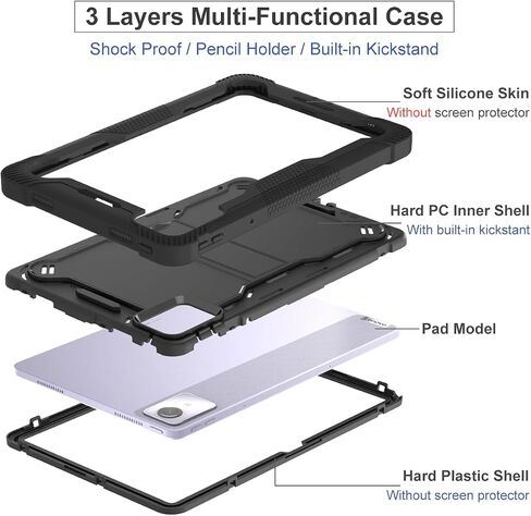 for Lenovo Tab M11 Case Kids Shockproof Tablet Cover for Lenovo Tab M11 11 Inch TB330FU 2024,Black in Saudi Arabia