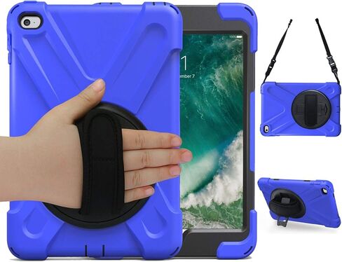 iPad Mini 4/5 Case for Kids Boys with Stand | iPad Mini 5th/ 4th Generation Case with Strap | Full Body Drop Proof Protective Case for iPad Mini 7.9 Inch 2015/2019 | Blue in Kuwait