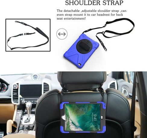 iPad Mini 4/5 Case for Kids Boys with Stand | iPad Mini 5th/ 4th Generation Case with Strap | Full Body Drop Proof Protective Case for iPad Mini 7.9 Inch 2015/2019 | Blue in Kuwait