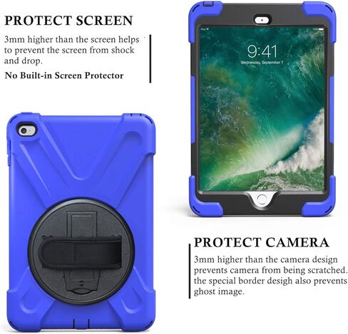 iPad Mini 4/5 Case for Kids Boys with Stand | iPad Mini 5th/ 4th Generation Case with Strap | Full Body Drop Proof Protective Case for iPad Mini 7.9 Inch 2015/2019 | Blue in Kuwait