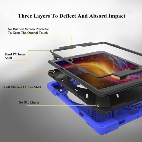 iPad Mini 4/5 Case for Kids Boys with Stand | iPad Mini 5th/ 4th Generation Case with Strap | Full Body Drop Proof Protective Case for iPad Mini 7.9 Inch 2015/2019 | Blue in Kuwait