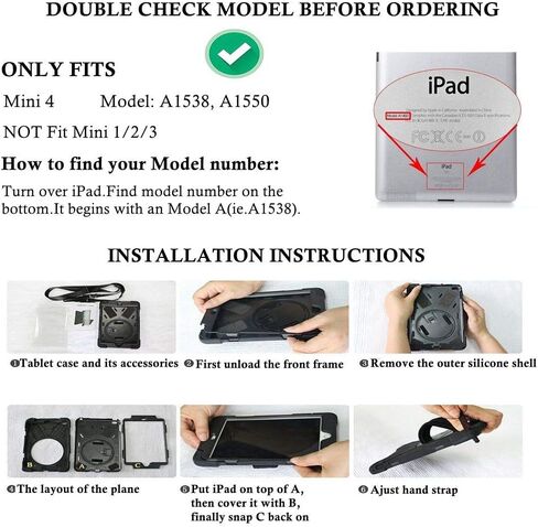 iPad Mini 4/5 Case for Kids Boys with Stand | iPad Mini 5th/ 4th Generation Case with Strap | Full Body Drop Proof Protective Case for iPad Mini 7.9 Inch 2015/2019 | Blue in Kuwait