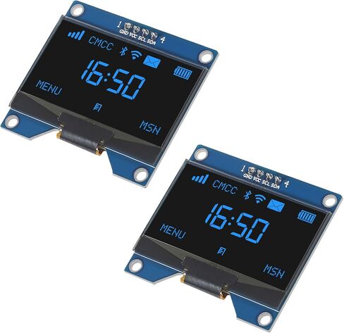 2PCS 1.54 Inch OLED I2C IIC Display Module 12864 128x64 Pixel SSD1309 Driver I2C Serial Interface Display Board Module Compatible with Raspberry Pi(Blue) in Saudi Arabia