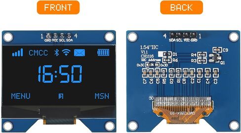 2PCS 1.54 Inch OLED I2C IIC Display Module 12864 128x64 Pixel SSD1309 Driver I2C Serial Interface Display Board Module Compatible with Raspberry Pi(Blue) in Saudi Arabia