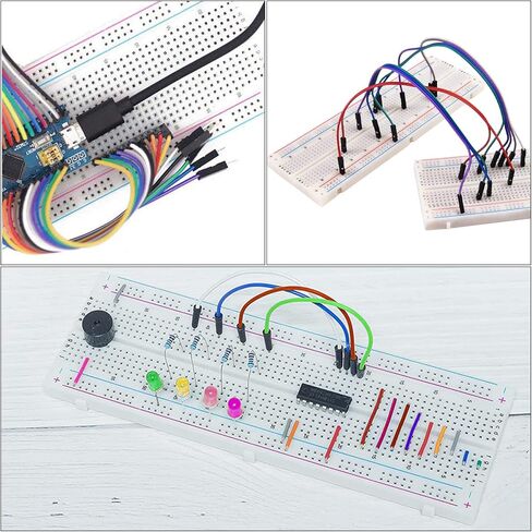 مجموعة لوحة الخبز، تتضمن 3 × لوحة خبز + 3 × 20 سم سلك توصيل م2 م/f2 م/f2 f متوافق مع Arduino Raspberry Pi (مجموعة من 6) in Kuwait