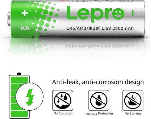 مجموعة بطاريات Lepro AA وAAA تحتوي على 24 قطعة، حزمة متنوعة من البطاريات طاقة قلوية عالية الأداء - 12 بطارية AA مزدوجة و12 بطارية AAA ثلاثية in Kuwait