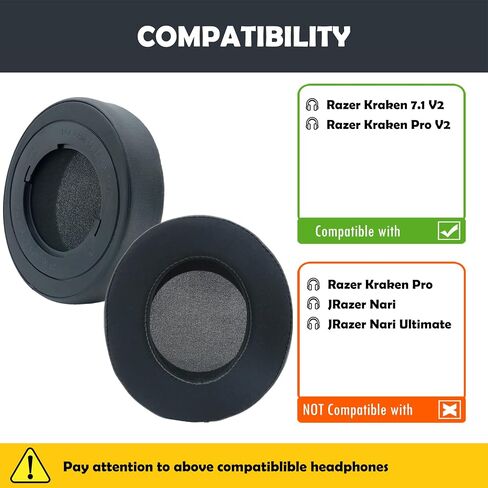 Replacement Earpads Cushion Compatible with Razer Kraken 7.1 V2 / Razer Kraken V2 / Razer Kraken Pro V2 Gaming Headset Cool Gel Ear pads with Cooling Gel layer in Saudi Arabia