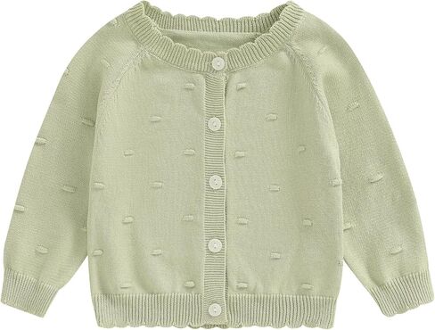 Toddler Baby Girl Thin Knit Sweater Coat Long Sleeve Button Up Cardigan Cable-Knit Knitwear Jacket Fall Winter Clothes in Saudi Arabia