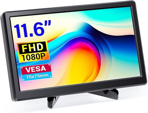 شاشة ELECROW المحمولة مقاس 11.6 بوصة FHD 1920x1080 VGA HDMI ومكبرات صوت مدمجة وشاشة تثبيت للسفر متوافقة مع وحدة تحكم ألعاب Raspberry Pi Windows PC in Kuwait