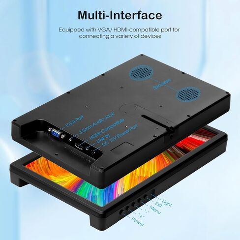 شاشة ELECROW المحمولة مقاس 11.6 بوصة FHD 1920x1080 VGA HDMI ومكبرات صوت مدمجة وشاشة تثبيت للسفر متوافقة مع وحدة تحكم ألعاب Raspberry Pi Windows PC in Kuwait