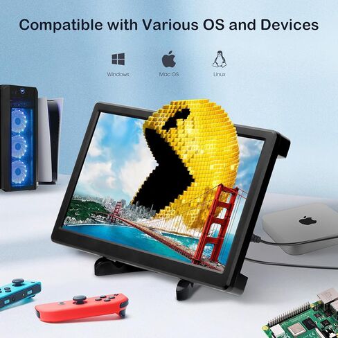 شاشة ELECROW المحمولة مقاس 11.6 بوصة FHD 1920x1080 VGA HDMI ومكبرات صوت مدمجة وشاشة تثبيت للسفر متوافقة مع وحدة تحكم ألعاب Raspberry Pi Windows PC in Kuwait