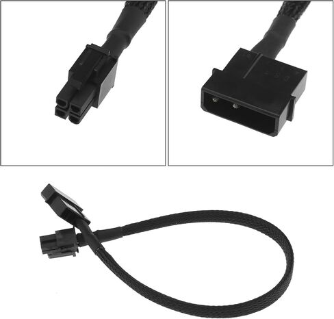 2pcs Molex to ATX 4 Pin Male Adapter Cables 33cm Auxiliary Power Adapter Cable ATX Connector Adapter Wire Extension Braided Wire for Motherboard Connecting in Saudi Arabia