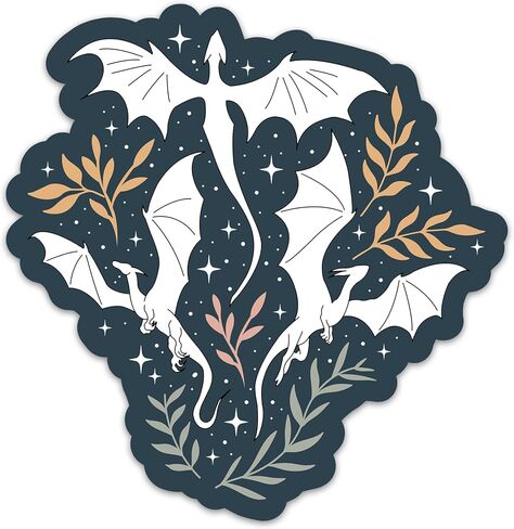 (3PCs) Flying Dragon Sticker, Fantasy Book Readers Decals Vinyl Waterproof Bookish Stickers for Kindle Tablet Laptop Water Bottle Phone Case, Reading Fantasy Lovers Stickers (3 Inches) in Saudi Arabia