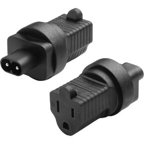 IEC 320 C8 to Nema 5-15R Power Adapter Figure 8 Socket to US Standard Plug Conversion Power Adapter 10A/125V C8 2 Pin Plug to Nema 5-15R 3 Hole Socket Power Adapter for Printer PDU 2pcs