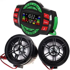UTV ATV Bluetooth Amplifier Sound System Hand-free Speakers FM USB Audio System Stereo 3 Inch Speakers 12V Motorcycle Waterproof Audio FM Radio Stereo Speaker (Black Speaker)