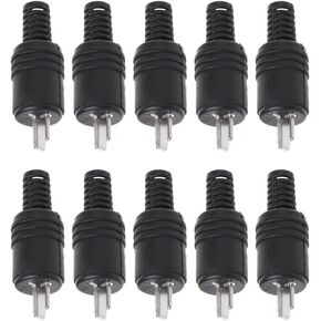 10 Pcs 2 Pin DIN Speaker Plug 2-Pin Plug Hifi Loudspeaker Cable Solder Connector