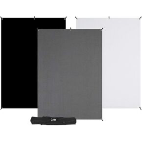 Westcott X-Drop 3-Pack Backdrop Kit (5' x 7') Quick Assemble, Portable Background for Portrait Photography and Headshots