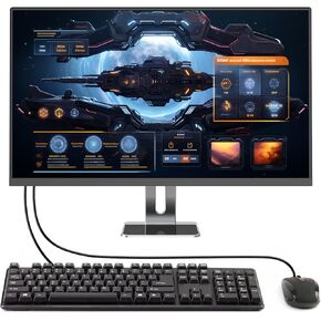 كمبيوتر مكتبي الكل في واحد، شاشة FHD مقاس 24 بوصة، N5095 8 جيجابايت رام، 512 جيجابايت SSD، معالج رباعي النواة، لوحة مفاتيح وماوس سلكية، مكبر صوت RGB، أسود (N5095-8G-512G) in Kuwait