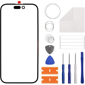 New Front Outer Lens Glass Screen Replacement for iPhone 14 Pro with Free Repair Tools Kit.(No LCD Touch ＆ Digitizer)-6.1''
