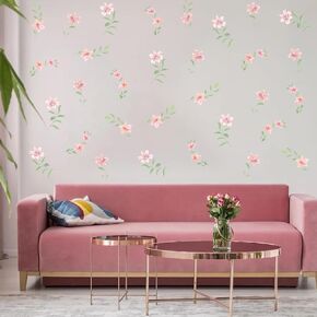LHIUEM Girls Fairy Wall Decals Butterfly Wall Stickers 39pcs Flowers Wall Decal for Girls Room Removable Vinyl Decals Dacing Girls Mushroom Wallpaper Forest Fairy Girl Wall Sticker for Bedroom Nursery