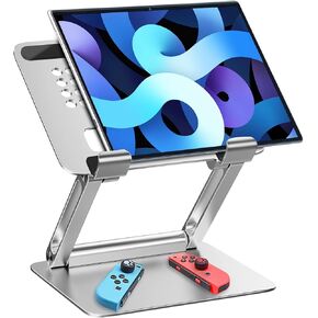 حامل iPad حامل كمبيوتر لوحي قابل للتعديل للمكتب، حامل شاشة محمول، حامل كمبيوتر لوحي أثناء السفر، أساسيات حامل iPad Pro للأجهزة اللوحية/الشاشة/PS/Switch iPhone 15 4.7"-15.6"