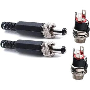 5.5 مللي متر × 2.1 مللي متر ذكر تيار مستمر موصل قابس الطاقة وقفل المسمار أنثى لوحة المقبس محول تركيب ، مجموعات من 2 in Kuwait