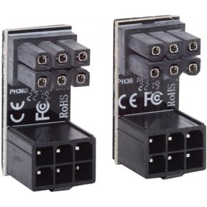 CY 2pcs/lot ATX 6Pin GPU Male to Female 360 Degree Up Down Angled Power Header Adapter for Graphics Card 12V