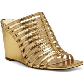 Jessica Simpson Arriya Women's Metallic Faux Leather Caged Wedge Sandals