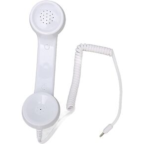 Retro 3.5mm Telephone Handset, Volume Control Anti Radiation Receivers, 9 ft Universal Old Telephone Headset with Sound Switch, for Mobile Phones Computers (Black)