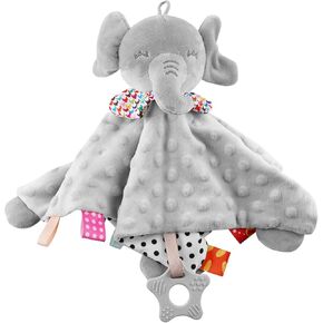 2-Pack Elephant Loveys for Babies| Soft and Comfortable Security Tag Blankets for Babies - Baby Gifts Set for Boys and Girls,Elephant Stuffed Animals Christmas Baby Gifts,Suitable for 0-12 Months
