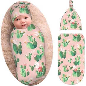 Cute Crab Anchor Baby Stuff Swaddle Blanket Hat Set for Boys Girls, Soft and Stretchy Newborn Sleeping Sack Receiving Blanket Shower Gift