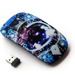 [ Optical 2.4G Wireless Mouse [ Blue Alice in Wonderland Cards ]