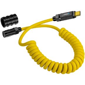Poyiccot Coiled USB C Cable, Coiled USB C to USB C Cable 140W, 20Gbps Spring Coiled USB Type C Charger Cable, 8K@60Hz Video Transfer USB C Charger Cord for iPhone,MacBook,Max Stretched 5ft