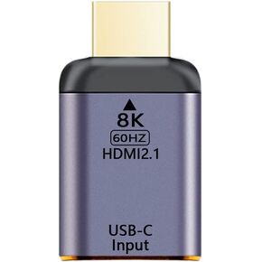NFHK USB-C Type C Female Source to HDMI Sink HDTV Adapter 8K@60hz 4K@120hz for Tablet & Phone & Laptop