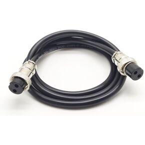GX16 2 Pin Cable Double Female Head Aviation Cordset, GX16 2 Pin Panel Mount Circular Metal Aviation Connector Adapter Female to Female（1Meter）