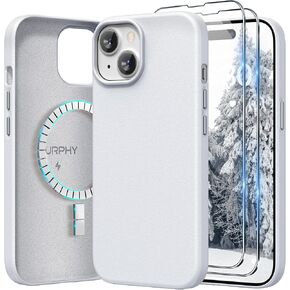 حافظة جلدية مصممة خصيصًا لهاتف iPhone 15 Plus مع واقي شاشة متوافق مع MagSafe، حافظة جلدية صناعية (أزرار معدنية وبطانة من الألياف الدقيقة) لهاتف 15 Plus 6.7 بوصة 2023، بني in Kuwait