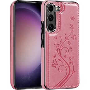 Korecase for Samsung Galaxy A54 Butterfly Leather Series Wallet Case with Card Holder Double Magnetic Clasp Back Flip Protective Cover for Samsung Galaxy A54, Blue