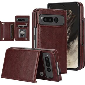 NINKI Compatible with Google Pixel Fold Wallet Case with Kickstand,Matte PU Leather Protective Shockproof Anti-Scratches Anti-Drop Card Holder Wallet Case with for Google Pixel Fold 2023 Black in Saudi Arabia