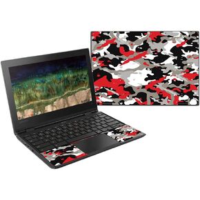 MightySkins Skin Compatible with Lenovo 500E Chromebook 11.6" (2018) - Red Camo | Protective, Durable, and Unique Vinyl Decal Wrap Cover | Easy to Apply, Remove, and Change Styles | Made In The USA