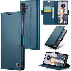 متوافق مع حافظة محفظة Samsung Galaxy A15 مع حامل بطاقات RFID، حافظة هاتف جلدية قابلة للطي بمسند لهاتف Samsung Galaxy A15 5G (أخضر)