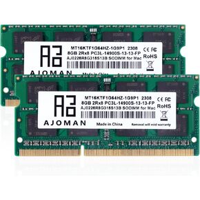 AJOMAN 8GBx2 DDR3L 1866 SODIMM PC3L-14900S Laptop RAM 1.35V Non-ECC Unbuffered 204Pin Notebook Memory SDRAM (16GB Kit2)