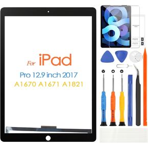 بديل لشاشة اللمس iPad Pro 12.9 2017 لجهاز iPad Pro 12.9 الجيل الثاني محول رقمي A1670 استبدال شاشة اللمس A1671 A1821 (بدون شاشة LCD، أسود)