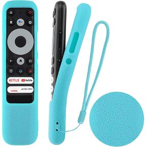 1PCS Protective Silicone Remote Case for TCL RC902N FMR1 Smart Voice Remote Control Shockproof Skin-Friendly Anti-Lost Remote Cover with Loop (Black)