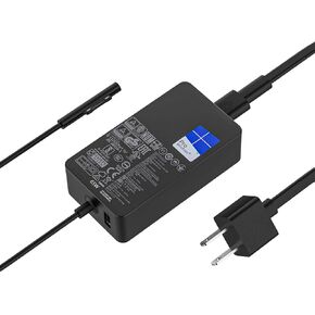 65W AC Power Charger Fit for Microsoft Surface Pro X/9/8/7/6/5/4/3, Surface Book/Laptop/Tablet 1706 15V 4A Laptop Adapter Cord (65W-2)