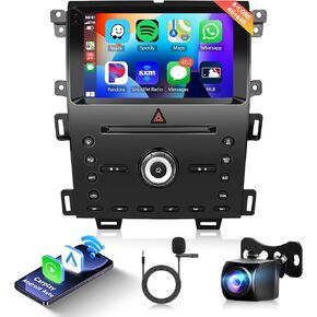 2G+64G Android Car Stereo Car Radio Head Unit for Ford Edge 2011-2015, Wireless Carplay Android Auto,9'' with Touch Screen Mirror Link GPS Navigation Blutooth A2DP WIFI FM AHD Rear Camera Mic