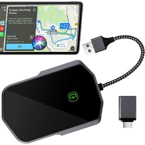Wireless Carplay Adapter, Converts Wired to Wireless Carplay Dongle for Wireless Control Plug & Play Carplay Fit for Cars from 2016 & for Apple iPhone iOS 10+，Stable and fast connection